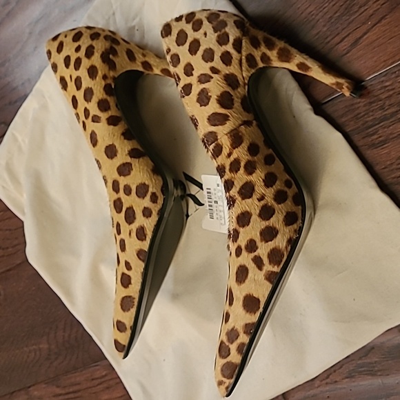NWT Zara Animal Skin fur Leather Heels Pumps Ref 3223/410 Size 38 - Picture 5 of 9
